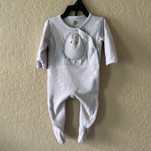 Nested Bean Soft White Baby Footie